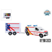 Kids Globe Traffic VW Transporter ambulance met aanhangwagen productafbeelding 3