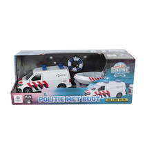 Kids Globe Traffic VW Transporter politiewagen met boot productafbeelding 2