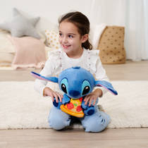 Disney Stitch knuffel met pizza pluche - 25 cm productafbeelding 3