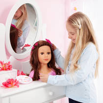 Topmodel Charlene styling hoofd met bruin haar productafbeelding 2