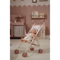 Little Dutch witte poppenbuggy met bloemen- en vlinderpatroon productafbeelding 2