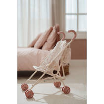 Little Dutch witte poppenbuggy met bloemen- en vlinderpatroon productafbeelding 4