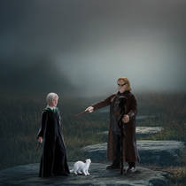 Schleich WIZARDING WORLD Dwaaloog Dolleman & Draco Malfidus met fretje 14907 productafbeelding 6