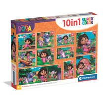 Clementoni Dora 10-in-1 puzzelset - 18 + 30 + 48 + 60 stukjes productafbeelding 2