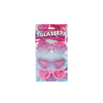 Glamour trendy roze meidenbrillen set 3-delig hoofdafbeelding product