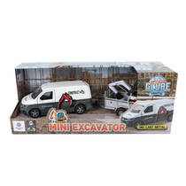KidsGlobe Volkswagen transporter met minigraver productafbeelding 3