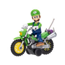 The Super Mario Galaxy Movie Luigi figuur + pull back motor productafbeelding 3