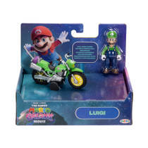 The Super Mario Galaxy Movie Luigi figuur + pull back motor productafbeelding 2