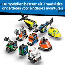 LEGO City vliegtuig, servicewagen en hovercraft remix 60505 productafbeelding 6