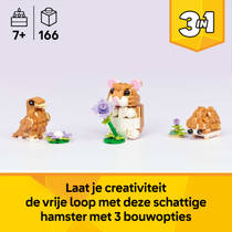 LEGO Creator 3-in-1 schattige hamster met bloem 31376 productafbeelding 2