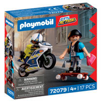 PLAYMOBIL City Action achtervolging met motorfiets 72079 productafbeelding 2