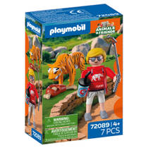 PLAYMOBIL Animals & Friends dierentuin: tijger en bezoeker 72089 productafbeelding 3