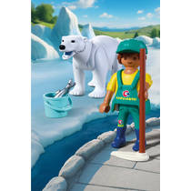 PLAYMOBIL Animals & Friends dierentuin: ijsbeer en dierenverzorger 72090 productafbeelding 2