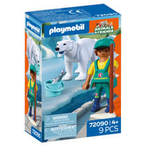 PLAYMOBIL Animals & Friends dierentuin: ijsbeer en dierenverzorger 72090 productafbeelding 3