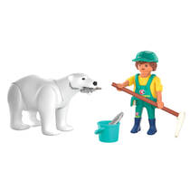 PLAYMOBIL Animals & Friends dierentuin: ijsbeer en dierenverzorger 72090 productafbeelding 5