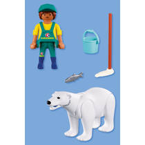 PLAYMOBIL Animals & Friends dierentuin: ijsbeer en dierenverzorger 72090 productafbeelding 4