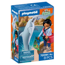 PLAYMOBIL Animals & Friends dierentuin: dolfijn en bezoeker 72091 productafbeelding 4