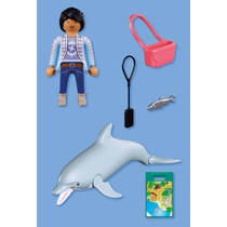PLAYMOBIL Animals & Friends dierentuin: dolfijn en bezoeker 72091 productafbeelding 3