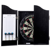 Longfield Darts houten cabinet + sisal dartbord productafbeelding 3