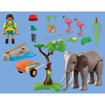 PLAYMOBIL Animal & Friends olifant met dierenverzorger 72068 productafbeelding 3