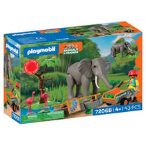 PLAYMOBIL Animal & Friends olifant met dierenverzorger 72068 productafbeelding 2