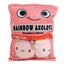 JollyPlush Snackpillow kussen Axolotl Rainbow - 30 cm productafbeelding 2