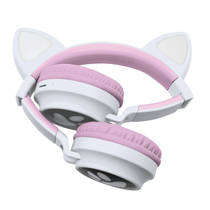 BT draadloze koptelefoon met kattenoren + licht productafbeelding 4