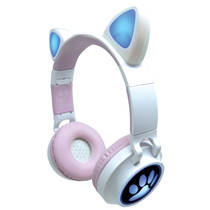 BT draadloze koptelefoon met kattenoren + licht productafbeelding 8
