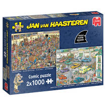 Jumbo Jan van Haasteren 2-in-1 puzzelset Jumbo gaat winkelen - 2 x 1000 stukjes hoofdafbeelding product