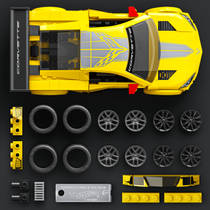 Mattel Brick Shop Hot Wheels Corvette C8.R productafbeelding 4