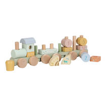 Little Dutch Safari Friends houten blokkentrein productafbeelding 3