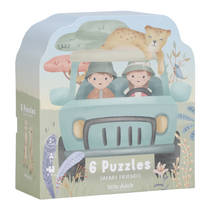 Little Dutch Safari Friends 6 houten puzzels