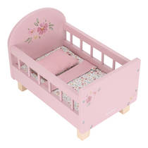 Little Dutch Soft Flowers houten poppenbed - roze