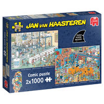 Jumbo Jan van Haasteren 2-in-1 puzzelset Hop hop, overal sop & Een kleurrijk zooitje - 2 x 1000 stukjes hoofdafbeelding product
