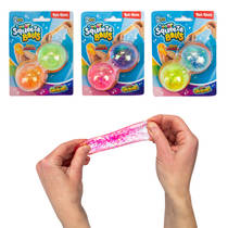 Knijpbal sugarglitter set 2-delig - 4 cm productafbeelding 2