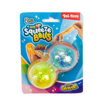 Knijpbal sugarglitter set 2-delig - 4 cm