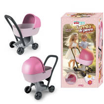 Poppenwagen met inklapbare kap - roze