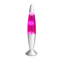 Lavalamp zilver/roze - 35 cm