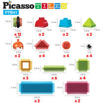 PicassoTiles Hedgehog bouwblokken set 41-delig productafbeelding 2