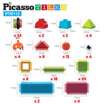 Picasso Tiles Hedgehog bouwblokken set 112-delig productafbeelding 3