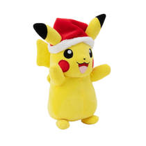 Pokémon Pikachu pluche met kerstmuts - 20 cm productafbeelding 3