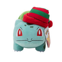 Pokémon pluchen knuffel Bulbasaur met kerstmuts - 20 cm productafbeelding 4