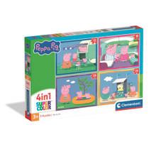 Clementoni Peppa Pig 4-in-1 Super Color puzzelset - 12 + 16 + 20 + 24 stukjes hoofdafbeelding product