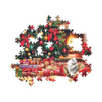 Clementoni puzzel Christmas By The Fire - 1000 stukjes productafbeelding 3