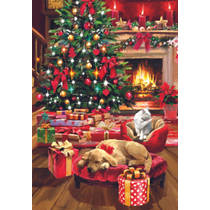 Clementoni puzzel Christmas By The Fire - 1000 stukjes productafbeelding 2