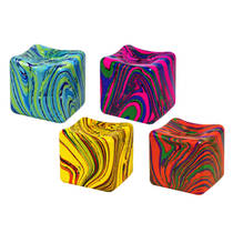 Squishdough knijpkubus met marmerprint - 10 cm