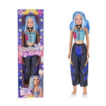 María Fantasy pop met blauw haar - 105 cm