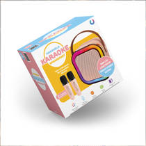 Karaoke speaker + 2 microfoons - roze productafbeelding 9