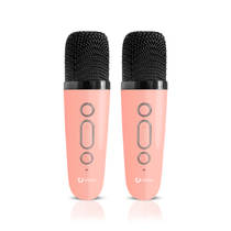 Karaoke speaker + 2 microfoons - roze productafbeelding 5