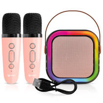 Karaoke speaker + 2 microfoons - roze